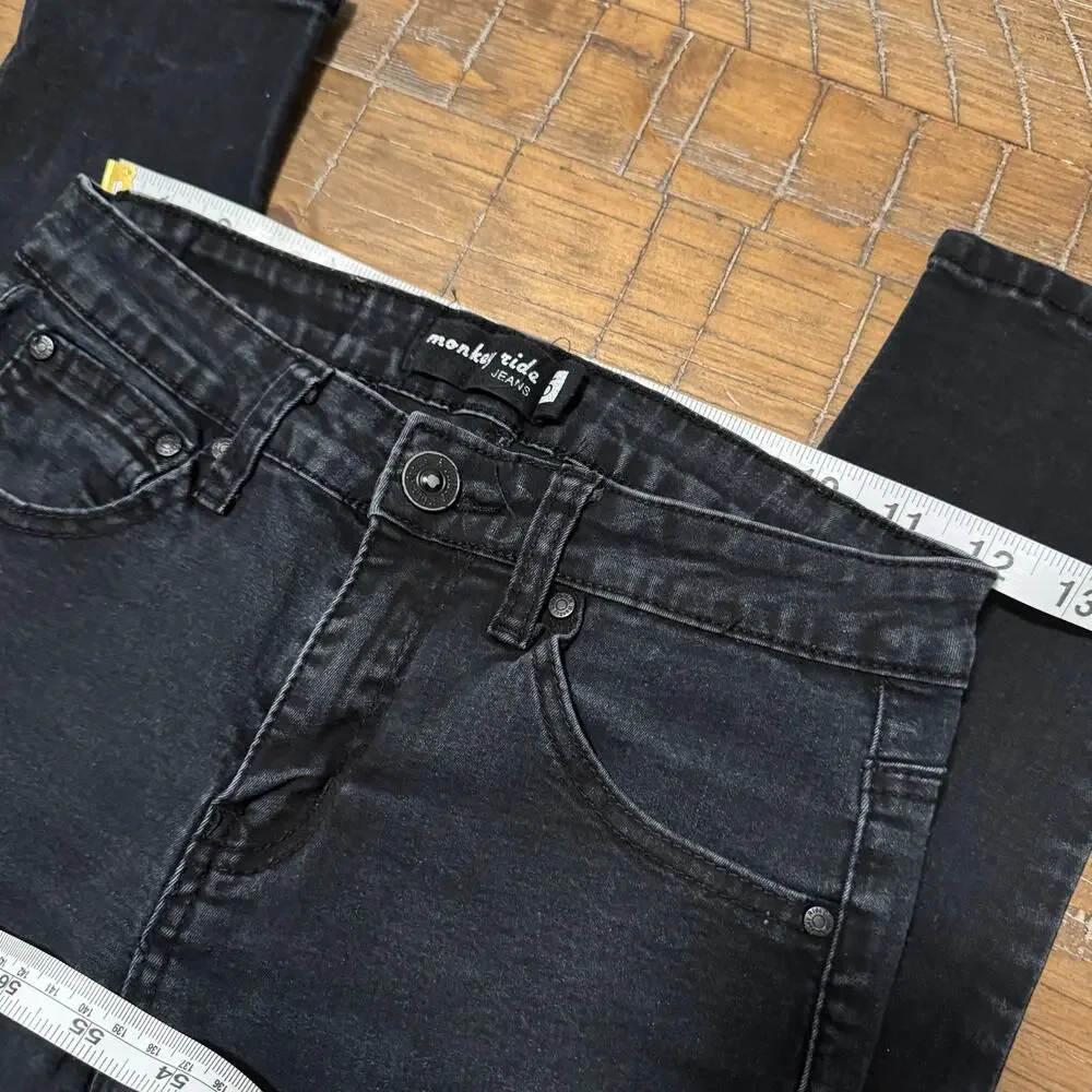Monkey Ride Jeans Women’s Juniors Size 5 Black Denim Skinny Jeans - Picture 3 of 9